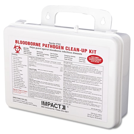 Impact Products Bloodborne Pathogen Cleanup Kit, OSHA Compliant, Plastic Case BWK 7351